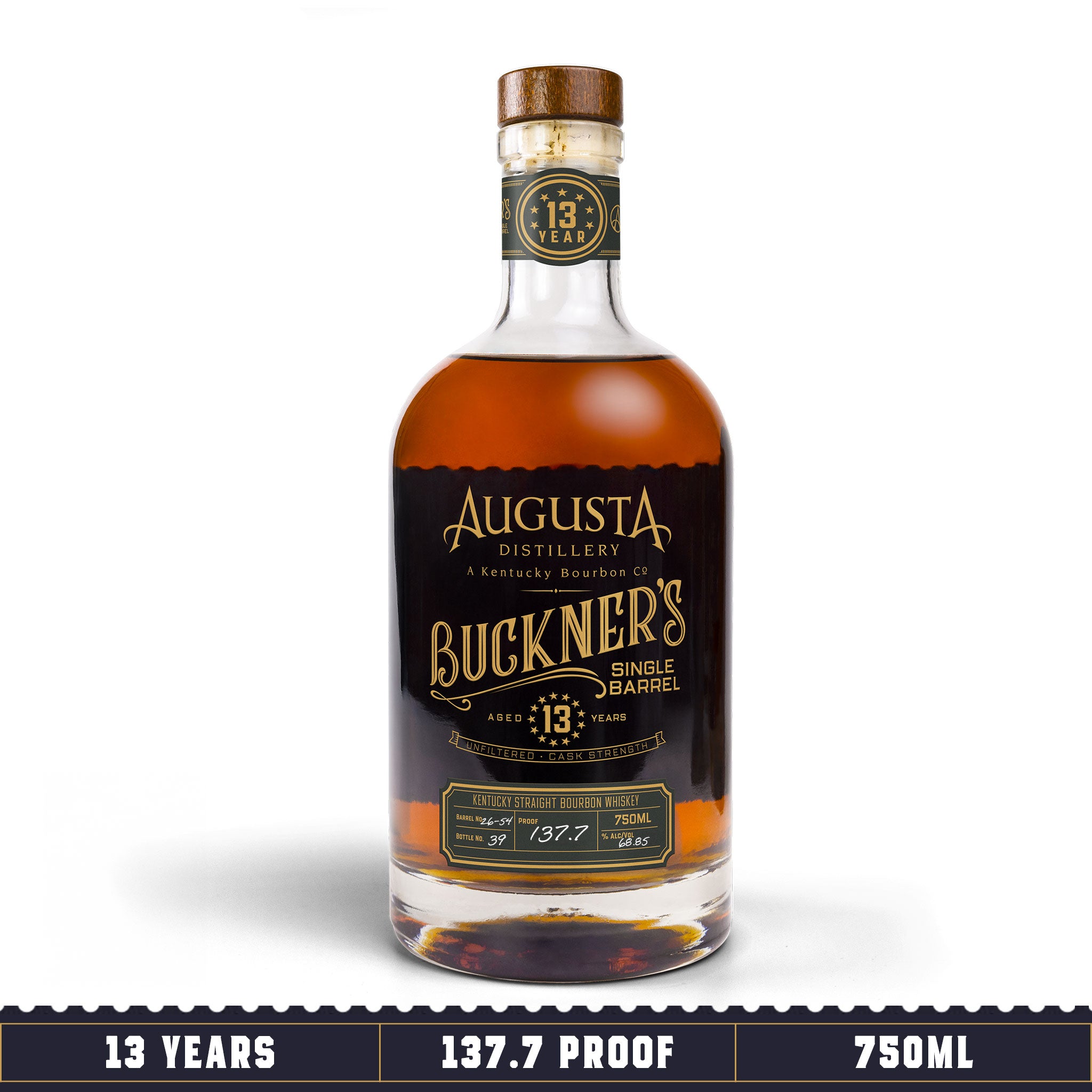 Augusta Buckner's 13-Year 137.7 Proof 750ml – Augusta Distillery Augusta Buckner's 13-Year 137.7 Proof 750ml – Augusta Distillery