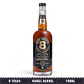 A bottle of Augusta Distillery Old Route 8 Single Barrel Unfiltered Cask Strength Kentucky Straight Bourbon Whiskey 750ml 8 Years Old
